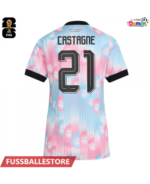 Günstige Belgien Timothy Castagne #21 Auswärtstrikot Damen WM 2026 Kurzarm
